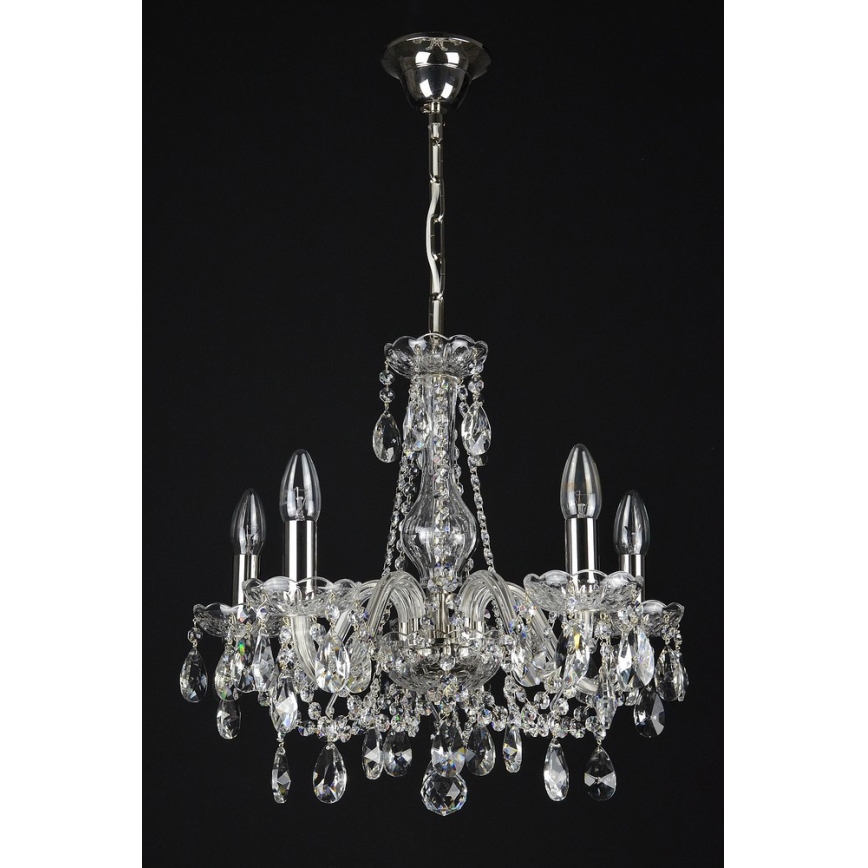 Wranovsky JWZ153052101 - Candelabro de cristal de corrente OLIVE 5xE14/40W/230V