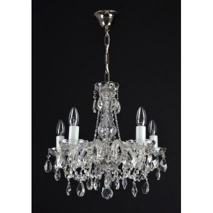 Wranovsky JWZ153052101 - Candelabro de cristal de corrente OLIVE 5xE14/40W/230V