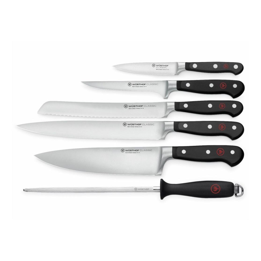 Wüsthof - Conjunto de facas de cozinha CLASSIC 6 pçs preto