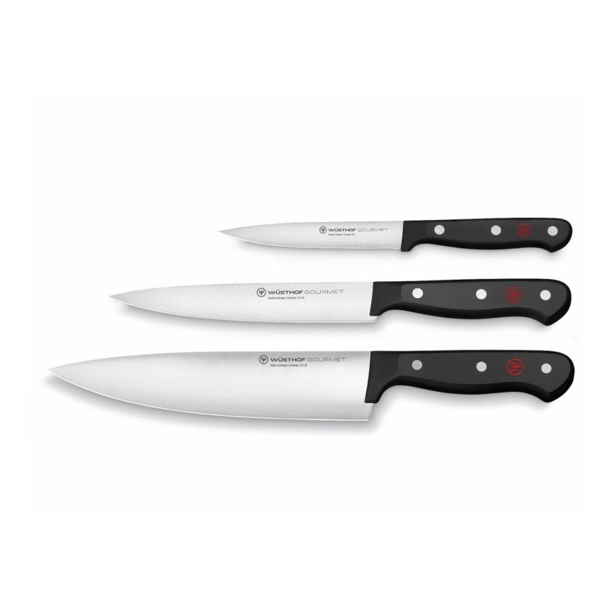 Wüsthof - Conjunto de facas de cozinha GOURMET 3 pçs preto