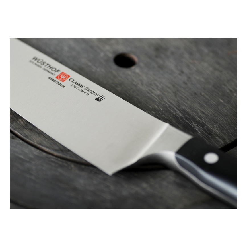 Wüsthof - Conjunto de facas de cozinha num suporte CLASSIC IKON 7 unid. cinza/preto