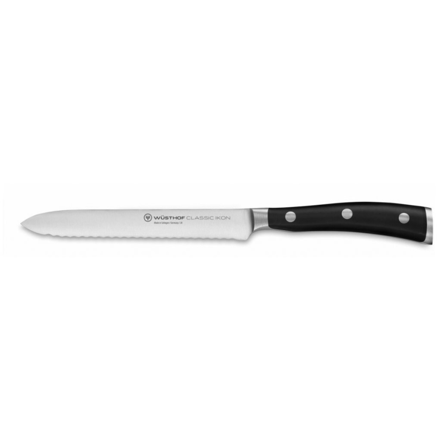 Wüsthof - Conjunto de facas de cozinha num suporte CLASSIC IKON 7 unid. cinza/preto