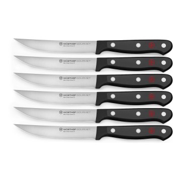 Wüsthof - Conjunto de facas de cozinha para bife GOURMET 6 pcs preto