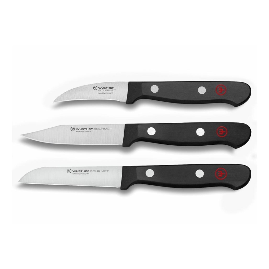 Wüsthof - Conjunto de facas de cozinha para legumes GOURMET 3 pcs preto