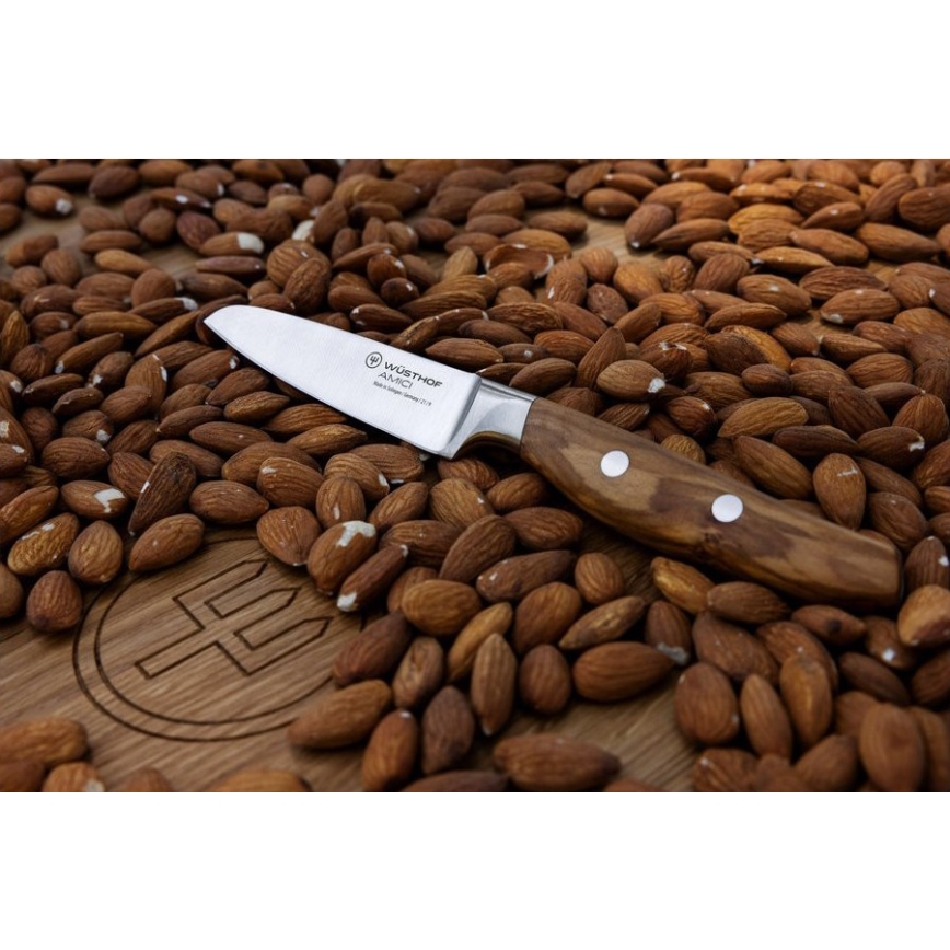 Wüsthof - Faca de cozinha para legumes AMICI 9 cm madeira de oliveira