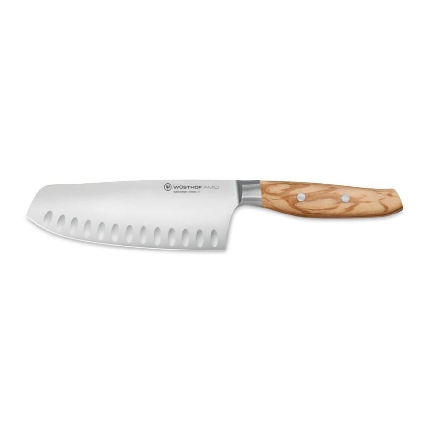 Wüsthof - Faca de cozinha santoku AMICI 17 cm madeira de oliveira