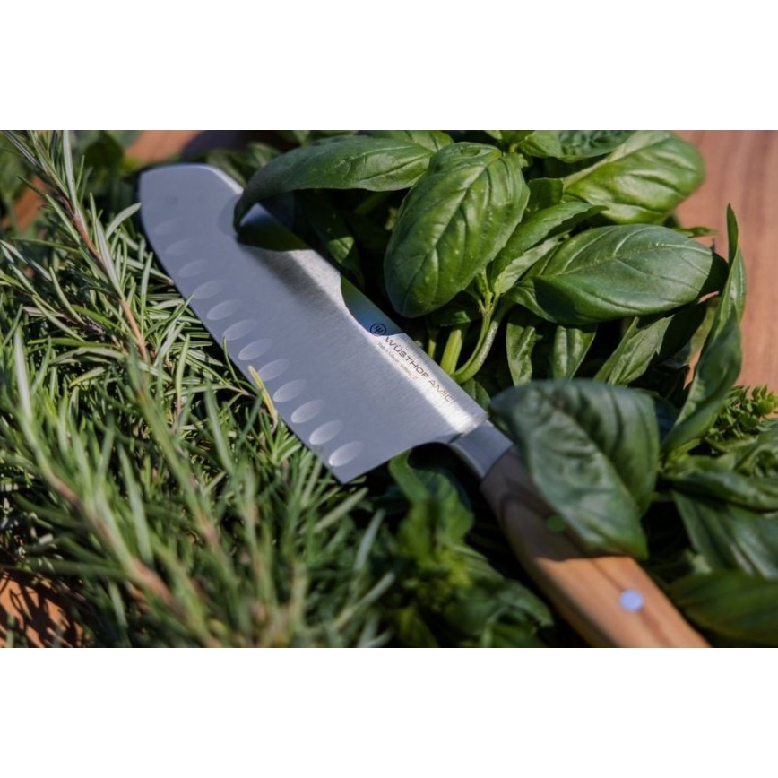 Wüsthof - Faca de cozinha santoku AMICI 17 cm madeira de oliveira