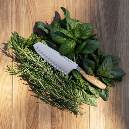 Wüsthof - Faca de cozinha santoku AMICI 17 cm madeira de oliveira