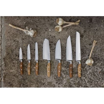 Wüsthof - Faca de cozinha santoku AMICI 17 cm madeira de oliveira