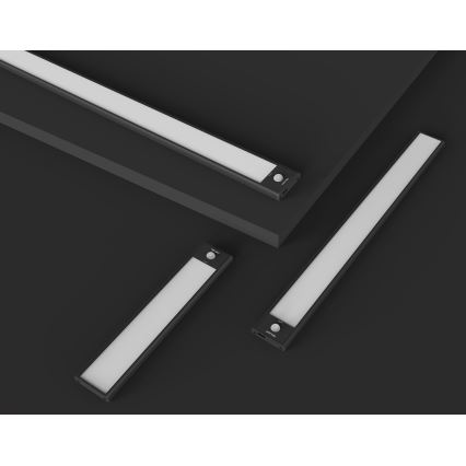 Yeelight - LED Iluminação para mobília recarregável com regulação com sensor LED/2,3W/1500 mAh 4000K 40 cm preto