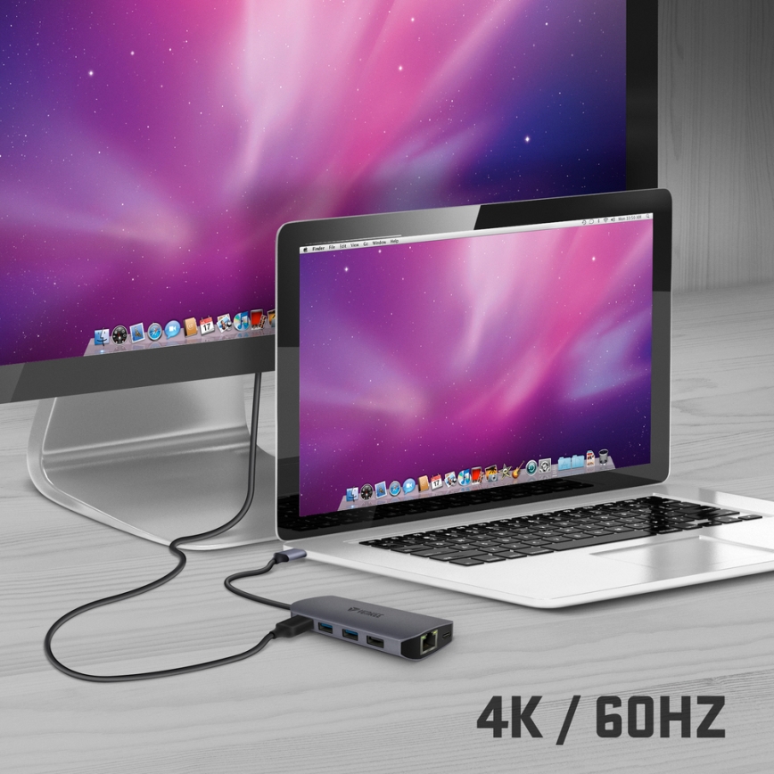 Yenkee - Adaptador multi-portas 8 em 1 USB tipo C