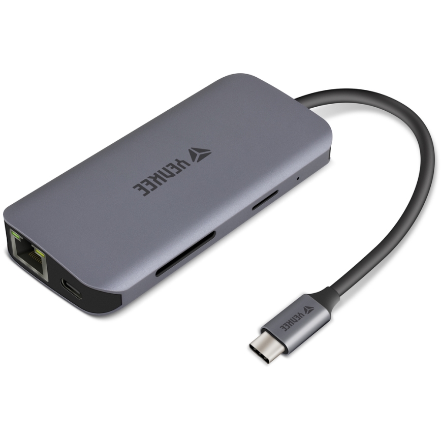 Yenkee - Adaptador multi-portas 8 em 1 USB tipo C