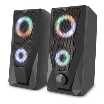 Yenkee - Altifalantes USB com retroiluminação RGB 6W/5V preto