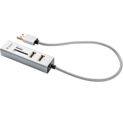 Yenkee - Divisor USB 2.0 e leitor de cartões