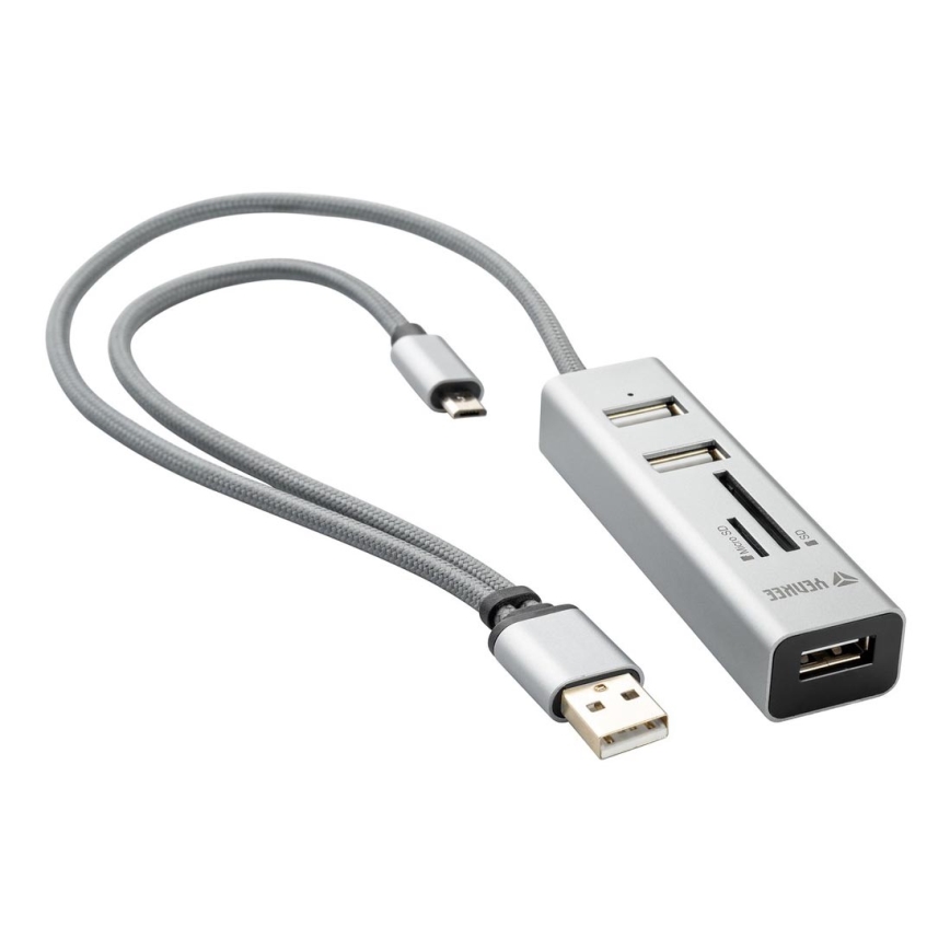 Yenkee - Divisor USB 2.0 e OTG e leitor de cartões