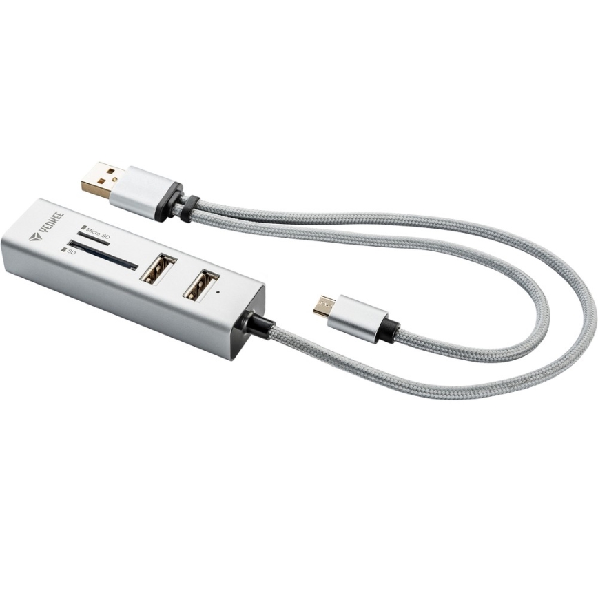 Yenkee - Divisor USB 2.0 e OTG e leitor de cartões