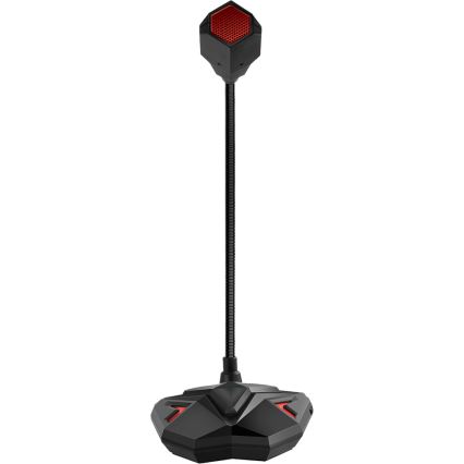 Yenkee - Microfone USB para gaming LED 5V preto/vermelho