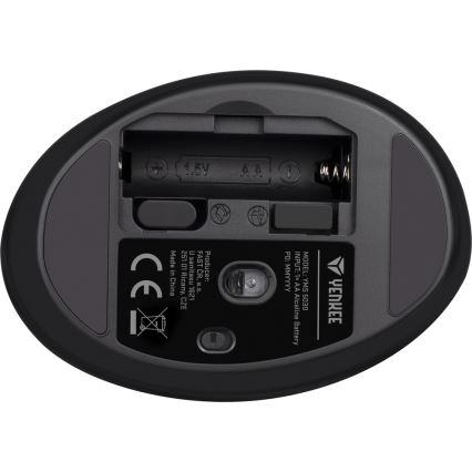 Yenkee - Rato ergonómico 1000/1600 DPI 1xAA preto