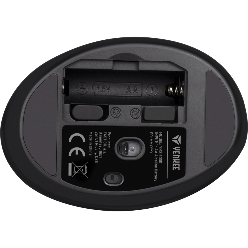 Yenkee - Rato ergonómico 1000/1600 DPI 1xAA preto
