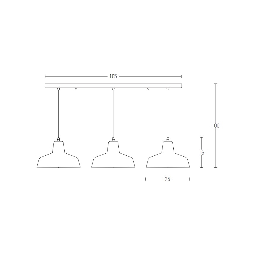 Zambelis 1653 - Candeeiro suspenso com cabo 3xE27/40W/230V betão