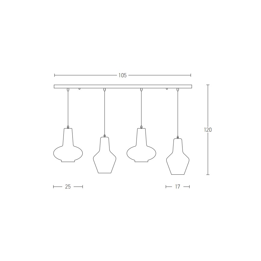 Zambelis 17151 - Candelabro suspenso 4xE27/40W/230V