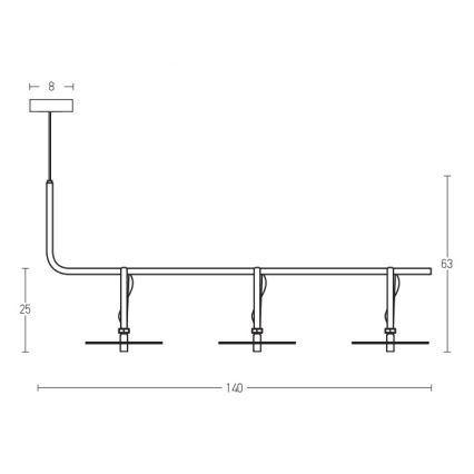 Zambelis 18138-B - Candelabro suspenso LED 3xLED/5W/230V