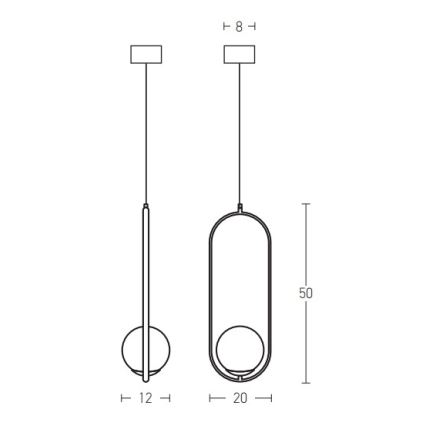 Zambelis 18142-BR - Candelabro suspenso 1xG9/9W/230V