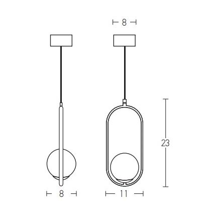 Zambelis 18143 - Candeeiro suspenso 1xG9/25W/230V