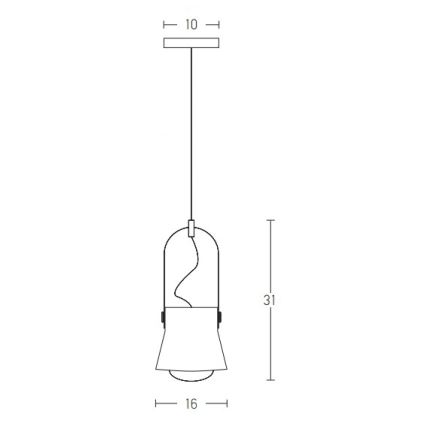 Zambelis 18193 - Candelabro suspenso 1xE27/40W/230V branco