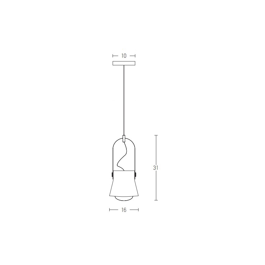 Zambelis 18193 - Candelabro suspenso 1xE27/40W/230V branco