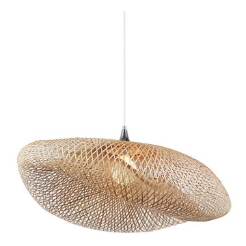 Zambelis 19103 - Candelabro suspenso 1xE27/40W/230V bambu/bege