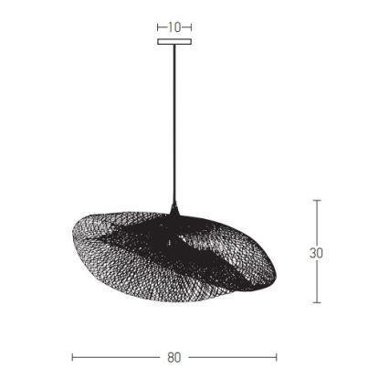 Zambelis 19103 - Candelabro suspenso 1xE27/40W/230V bambu/bege