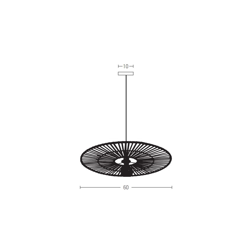 Zambelis 19104 - Candelabro suspenso 1xE27/40W/230V bambu/preto