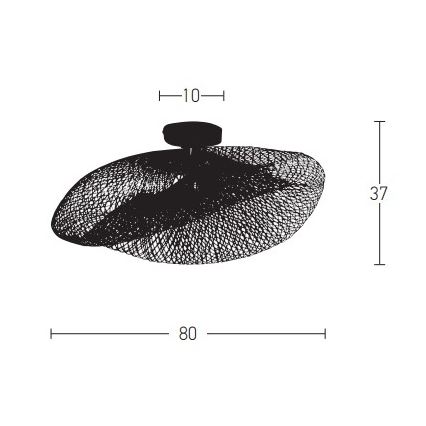Zambelis 19109 - Candelabro integrado 1xE27/40W/230V bambu/preto