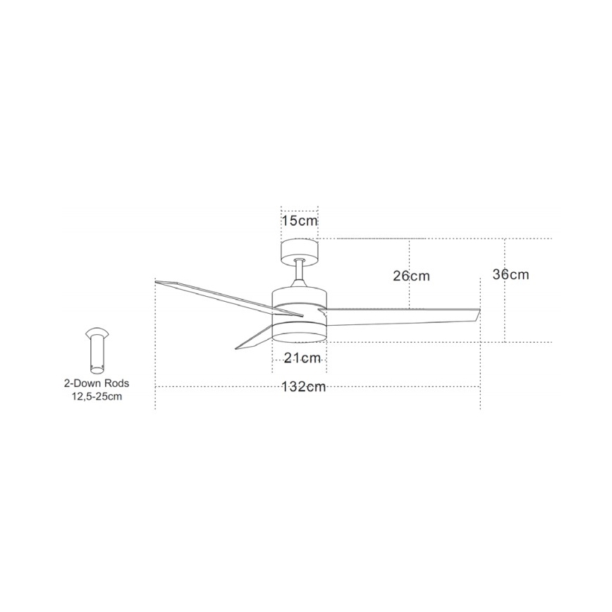 Zambelis 19134 - Ventoinha de teto LED LED/15W/230V 3000/4000/6000K cromado mate + comando