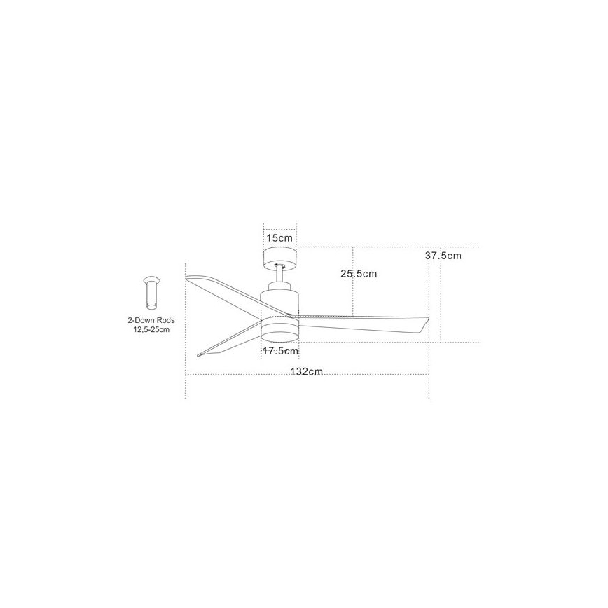 Zambelis 19135 - Ventoinha de teto LED LED/15W/230V 3000/4000/6000K + comando