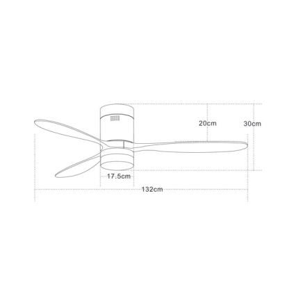 Zambelis 19144 - Ventoinha de teto LED LED/15W/230V 3000/4000/6000 cereja + comando