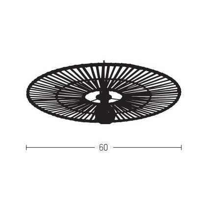 Zambelis 19252 - Iluminação de parede 1xE27/40W/230V bambu/preto