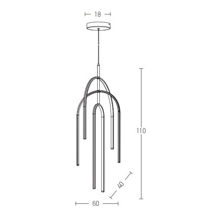 Zambelis 1931 - Candelabro suspenso LED com regulação LED/80W/230V dourada