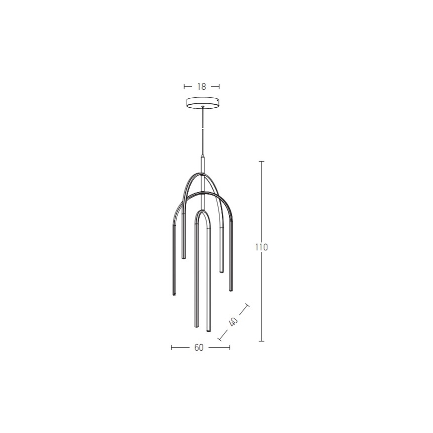 Zambelis 1931 - Candelabro suspenso LED com regulação LED/80W/230V dourada