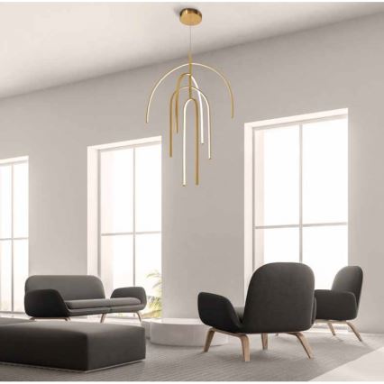 Zambelis 1933 - Candelabro suspenso LED com regulação LED/96W/230V dourada