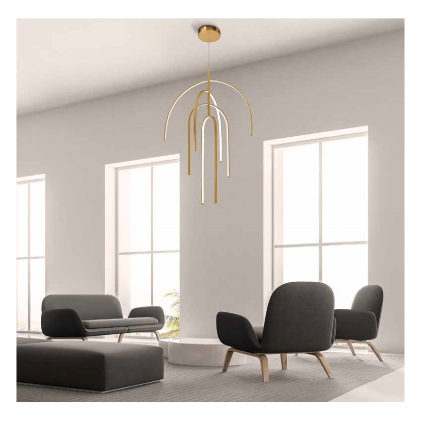 Zambelis 1933 - Candelabro suspenso LED com regulação LED/96W/230V dourada
