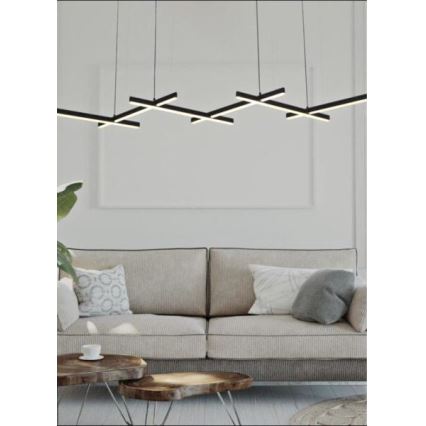 Zambelis 1948 - Candelabro suspenso LED com regulação LED/85W/230V preto