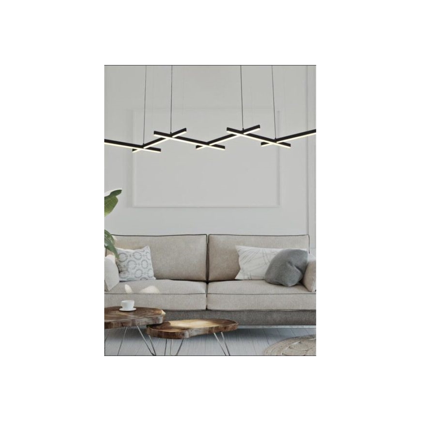 Zambelis 1948 - Candelabro suspenso LED com regulação LED/85W/230V preto