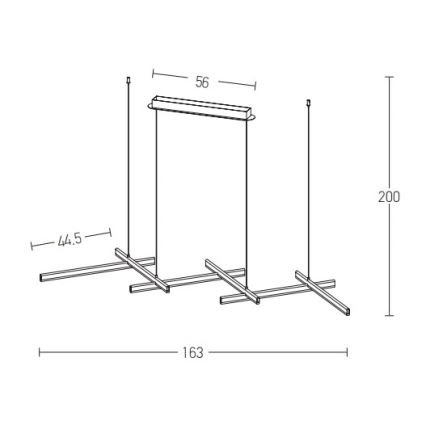 Zambelis 1948 - Candelabro suspenso LED com regulação LED/85W/230V preto