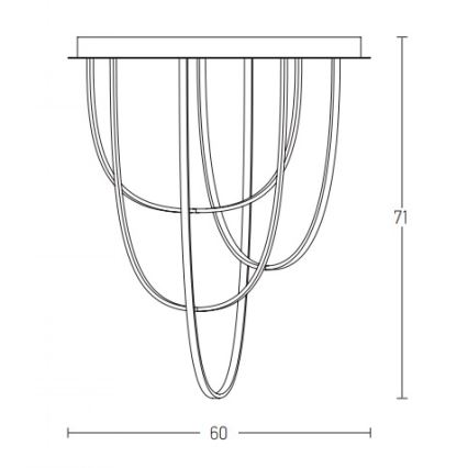 Zambelis 1951 - Candelabro integrado LED com regulação LED/80W/230V preto