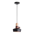Zambelis 1990 - Candelabro suspenso 1xE27/40W/230V carvalho/preto