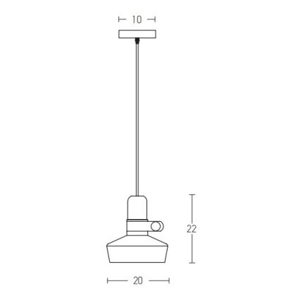 Zambelis 1990 - Candelabro suspenso 1xE27/40W/230V carvalho/preto