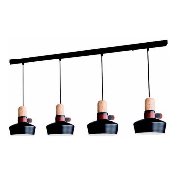 Zambelis 1993-B - Candelabro suspenso 4xE27/40W/230V preto
