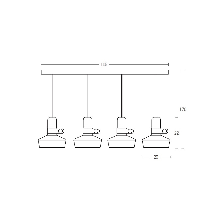 Zambelis 1993-W - Candelabro suspenso 4xE27/40W/230V branco
